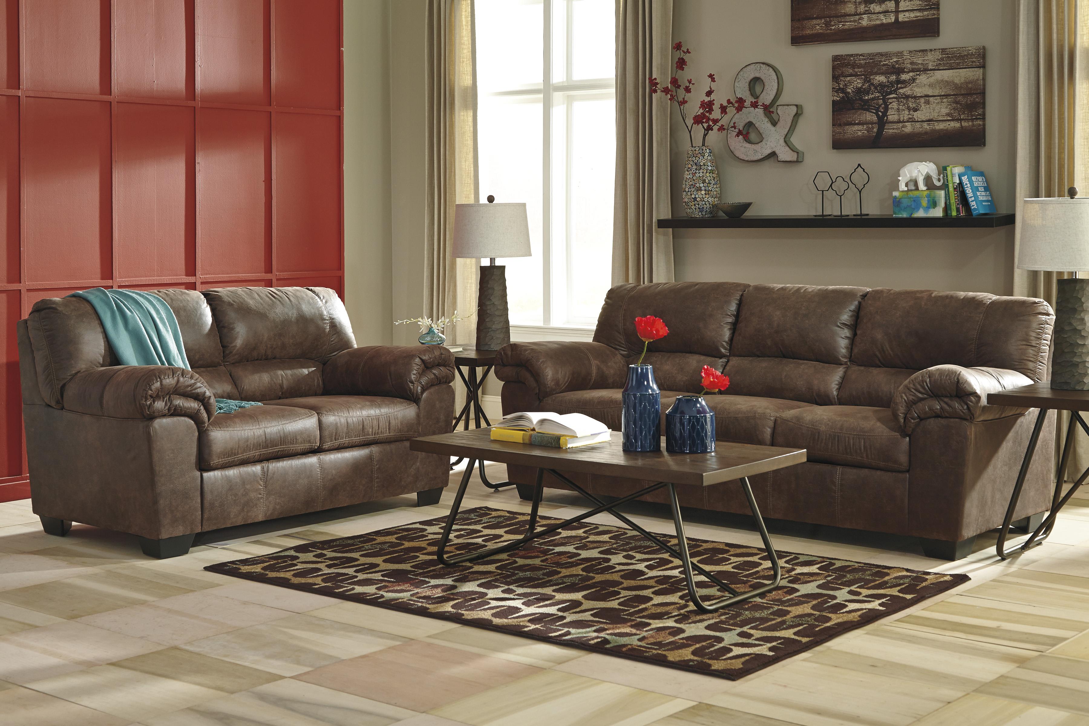 Signature Design by Ashley Bladen Casual Faux Leather Sofa AHFA Sofas